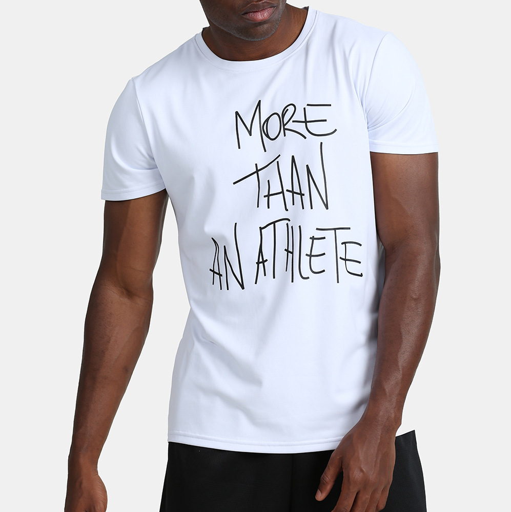 Nueva camiseta transpirable de manga corta, camisa al aire libre, cuello redondo, hombres, yoga, deportes, ropa deportiva