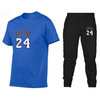 Moda nueva camiseta de manga corta de algodón estampada para hombres y mujeres + pantalones casuales Traje deportivo para hombres