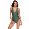Trajes de baño para mujer Trajes de baño de una pieza Tallas grandes con control de abdomen Cruzado en la espalda Traje de baño cómodo con cuello en V personalizado