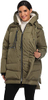 Chaqueta gruesa de plumón para mujer, chaqueta cálida con cremallera, abrigo con capucha de invierno, impermeable, cálido, largo, chaqueta verde, Parka