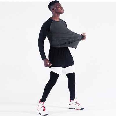 Camisetas deportivas de secado rápido para hombres, camisetas de manga larga, ropa deportiva para correr, camiseta delgada transpirable para entrenamiento de baloncesto