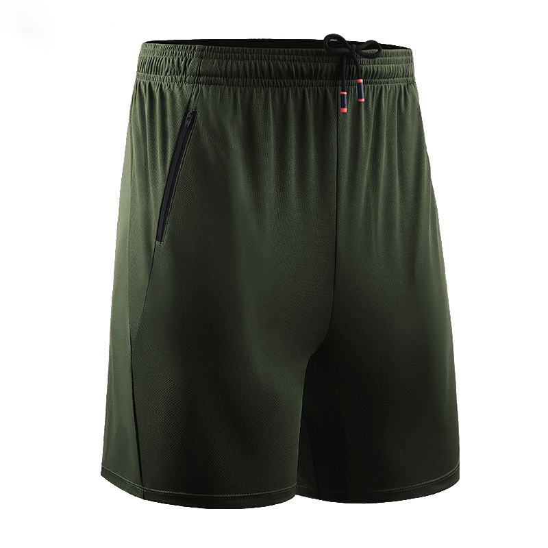 Pantalones cortos deportivos para hombre, pantalones de baloncesto con cremallera para correr, pantalones cortos de fitness transpirables de secado rápido, pantalones sueltos de entrenamiento de cinco puntos