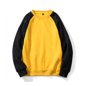 2021 Nuevo suéter suelto con costuras de color en contraste para hombre Camisa de marca Tide Chaqueta de manga larga con cuello redondo europeo y americano para hombre