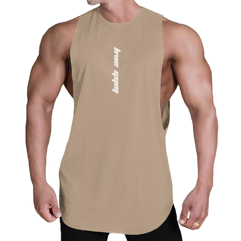 Nuevo chaleco de fitness marca marea suelta camiseta sin mangas de cuello redondo chaleco de hombre Color sólido uniforme de baloncesto de entrenamiento para correr