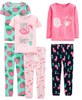 Venta al por mayor caliente Envío gratis Conjunto de pijama de algodón ajustado de 6 piezas para niñas
