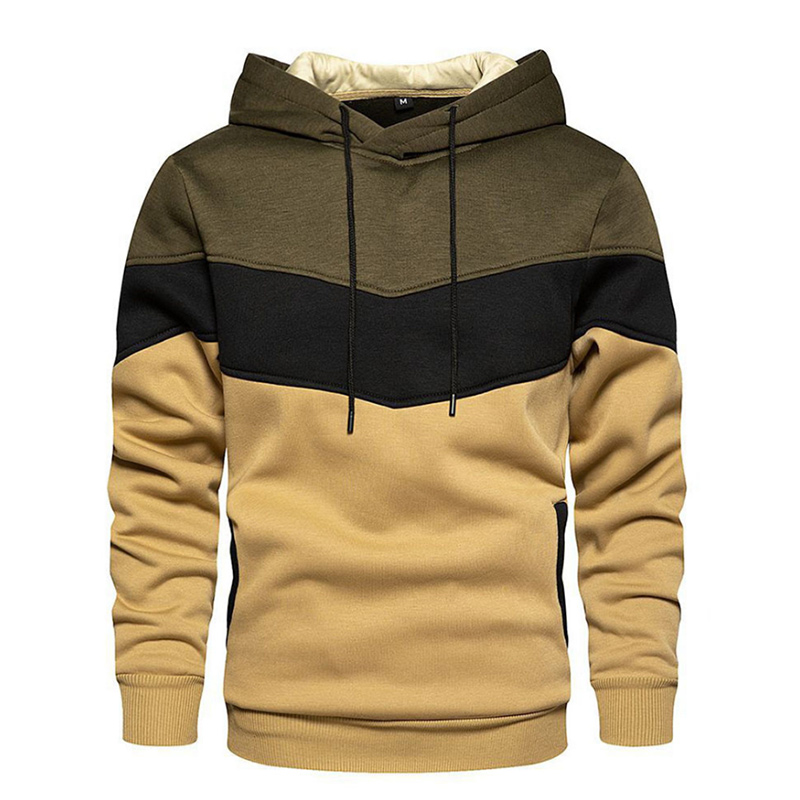 Personalizar 2021 Nuevo suéter con capucha de empalme Chaqueta con capucha de manga larga con capucha para hombre