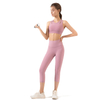 Yoga de cintura alta para mujer 7/8 Leggings Control de barriga Entrenamiento Atlético Correr Pantalones sin costuras